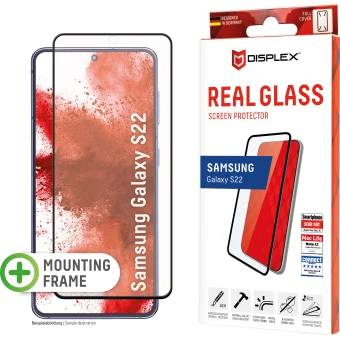 Aizsargstikli Samsung Galaxy S22 Full Cover 3D Glass By Displex Black