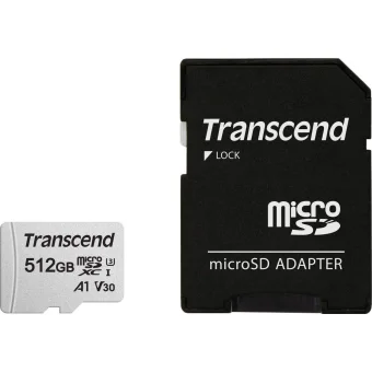 Atmiņas kartes Transcend 300S MicroSDXC UHS-I U1 Class 10 512GB