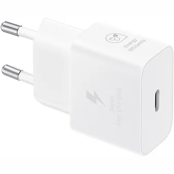 Lādētāji, kabeļi un adapteri Samsung 25W Power Adapter Type-C (with cable) White