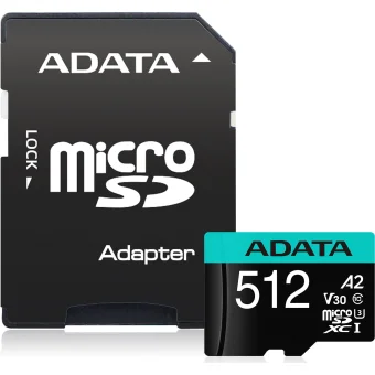 Atmiņas kartes ADATA Premier Pro UHS-I U3 512 GB, micro SDXC