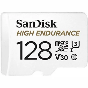 Atmiņas kartes SanDisk High Endurance microSDXC 128GB + SD Adapteris WHITE