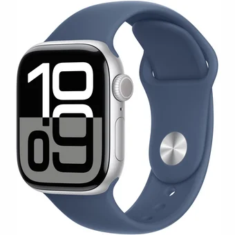 Viedpulksteņi Apple Watch Series 10 GPS 42mm Silver Aluminium Case with Denim Sport Band - S/M