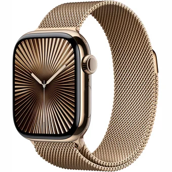 Viedpulksteņi Apple Watch Series 10 GPS + Cellular 42mm Gold Titanium Case with Gold Milanese Loop