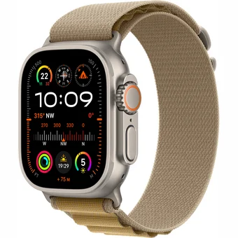 Viedpulksteņi Apple Watch Ultra 2 GPS + Cellular 49mm Natural Titanium Case with Tan Alpine Loop - Medium