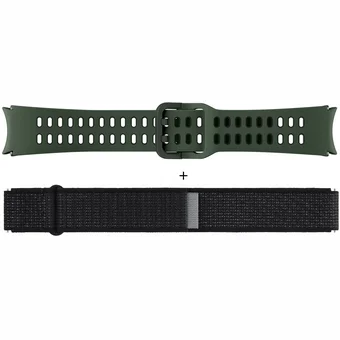 Viedpulksteņu aksesuāri Komplekts Samsung Extreme Sport Band (M/L) Green + Samsung Fabric Band (M/L) Black